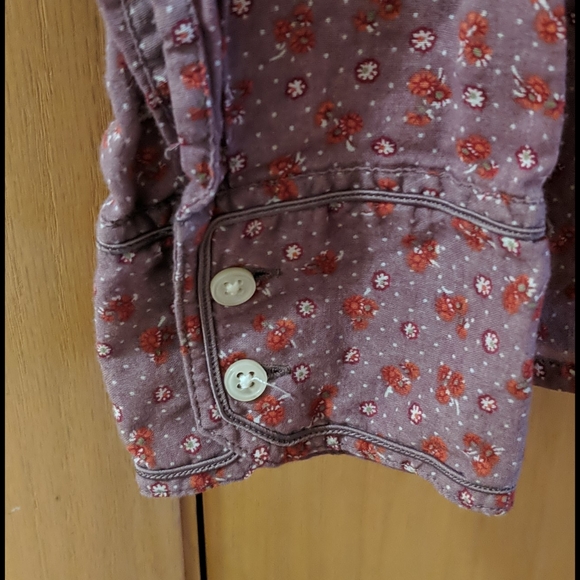 American Eagle AEO Floral Sheer Western Style Button Up Shirt Medium - Picture 3 of 6
